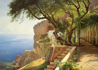 Pergola in amalfi art print by Carl Frederic Aagaard
