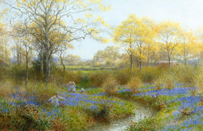 Picking Bluebells art print by Charles Gregory
