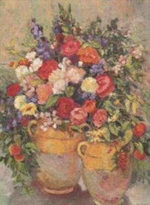 Antique Mustard Jars-Trois art print by Dawna Barton