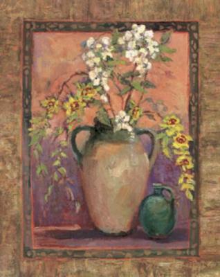 Orchids and Wisteria art print by Dawna Barton