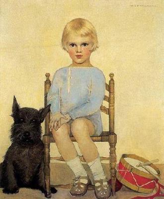 Boy With Dog 1933 art print by Dekammerer