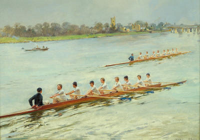 Eights Racing at Putney art print by Ferdinand Joseph Gueldry