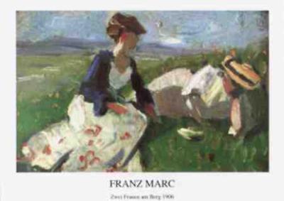 Zwei Frauen am Berg (Two women on the mountain) art print by Franz Marc
