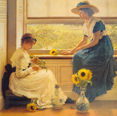 Sun and Moon Flowers art print by George Dunlop Leslie