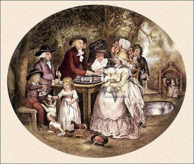 A tea garden (large) art print by George Morland