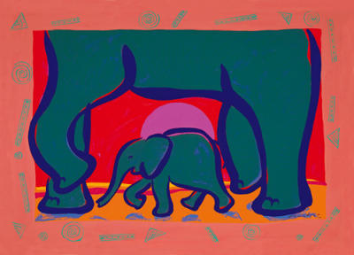 Young Elephant art print by Gerry Baptist
