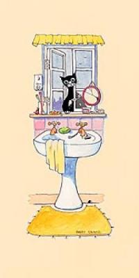 Basil in the bathroom I art print by Harry Caunce