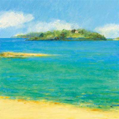 Aquamarine III art print by Hazel Barker
