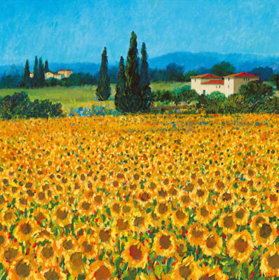 Farm near Siena art print by Hazel Barker