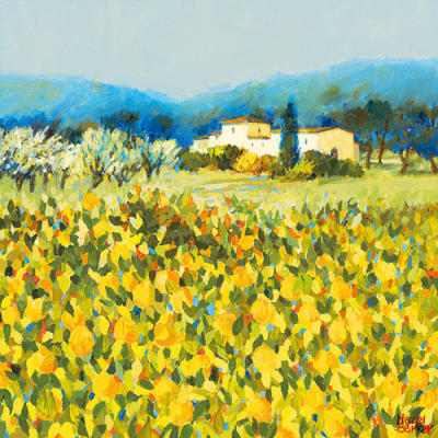Lemon Grove, Tuscany art print by Hazel Barker