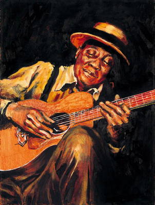 Guitar art print by Hazel Soan