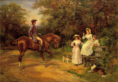 A Meeting by the Stile art print by Heywood Hardy
