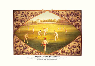 English and Australian Cricketers art print by I.F. Weedon