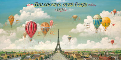 Ballooning over Paris art print by Isiah and Benjamin Lane