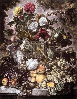 Fruit Piece art print by Jan Van Huysum