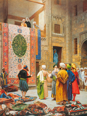 The Carpet Market art print by Jean Leon Gerome