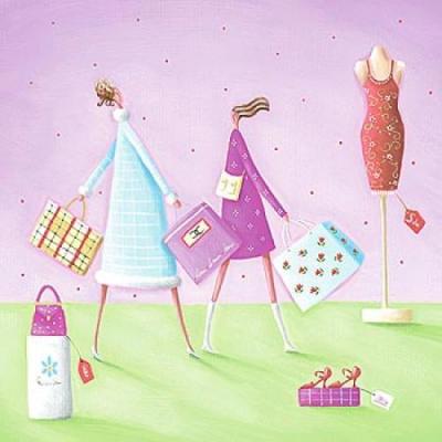 Saturday Shoppers art print by Jo Parry
