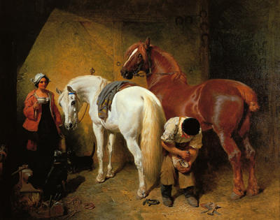 The Blacksmith Shop art print by John Frederick Herring