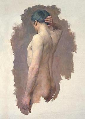 Male Nude art print by John William Whitely