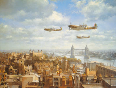 Spitfires Over London art print by John Young