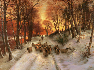 Glow'd with tints of evening sun art print by Joseph Farquharson