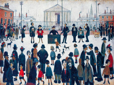 The prayer meeting art print by LS Lowry