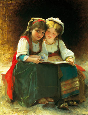 An Interesting Story art print by Leon Jean Perrault