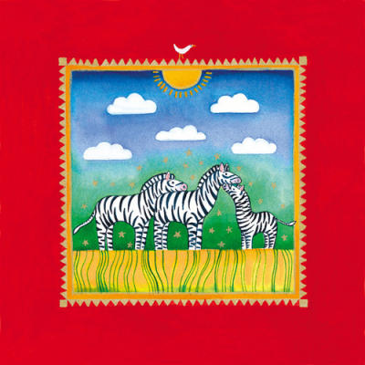 Zebras art print by Linda Edwards