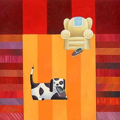 Sunday Slippers art print by Lisa Berkshire