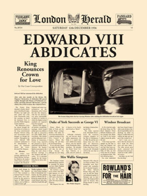 Edward VIII Abdicates art print by London Herald