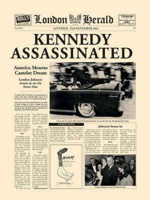 Kennedy Assassinated art print by London Herald