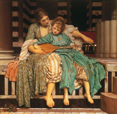 The Music Lesson art print by Lord Frederick Leighton