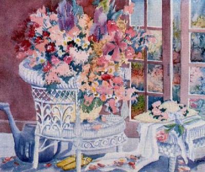 Wicker Bouquet 1987 art print by Lorraine E'Drie