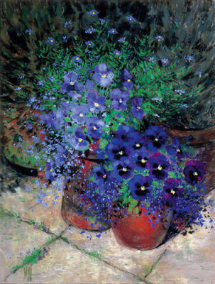 Patio Pansies I art print by Maureen Jordan