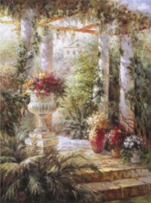 Garden Urn I art print by Michel Brevard
