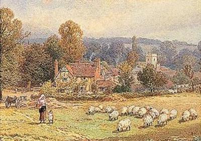 Pathway to the water meadows art print by Myles Birket Foster