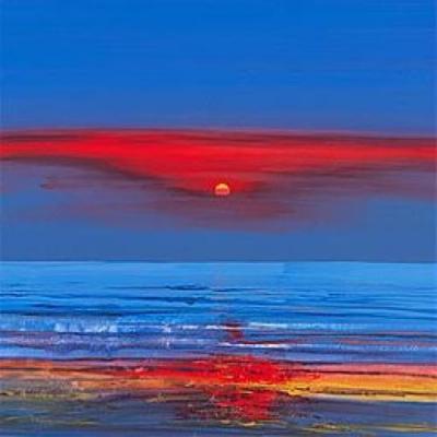 Fire over water art print by Paul Evans