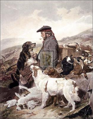 The Scotch Gamekeeper art print by Richard Ansdell