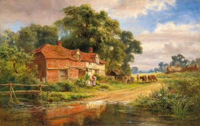 An Old Surrey Farm art print by Robert Gallon