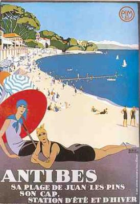 Antibes art print by Roger Broders