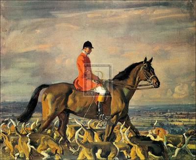 Major T. Bouch and the Belvoir Hounds art print by Sir Alfred Munnings
