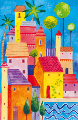 Hill Town I art print by Sophie Harding