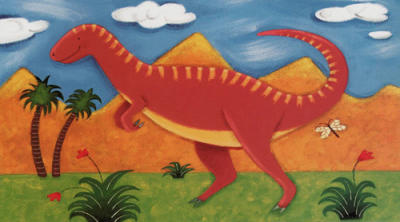 Izzy the Iguanodon art print by Sophie Harding