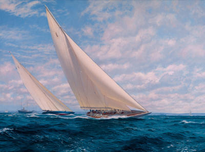 Endeavour and Rainbow Racing off Rhode Island
