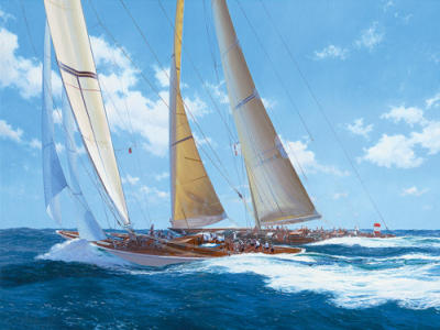 Round the gybe mark art print by Steven Dews
