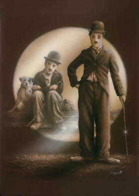 Charlie Chaplin art print by Stuart Coffield