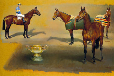 Triple Winners Of The Cheltenham art print by Susan Crawford