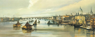 Blackfriars from Southwark Bridge art print by Thomas Shotter Boys