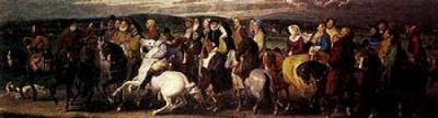 Pilgrimage to Canterbury art print by Thomas Stothard
