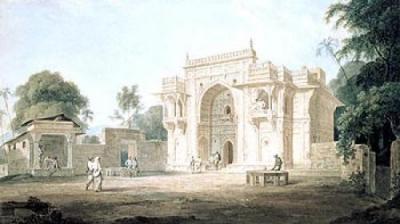 A Mosque, Chunargarh art print by Thomas and William Daniell